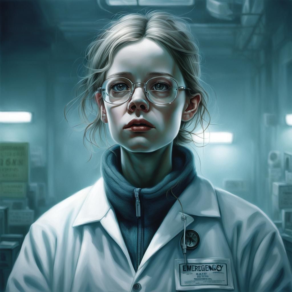 Detailed Portrait of Female Doctor in Emergency Room