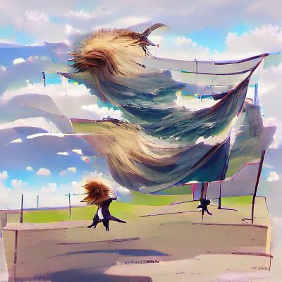Simple AI Image of a Windy Day