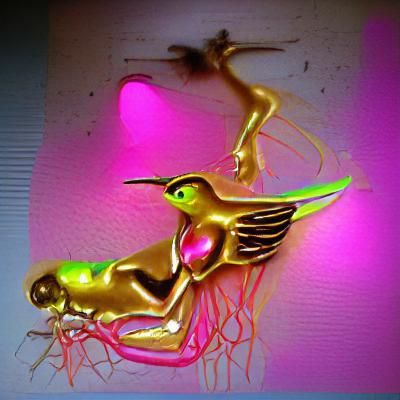 Neon Goddess Hummingbird Giving Birth