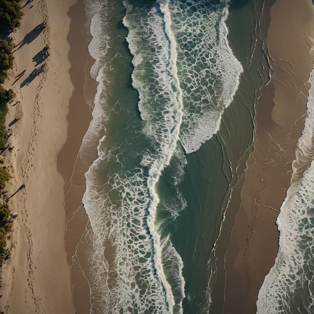 Shadow and Light on Sea Waves