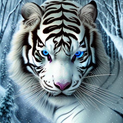 Majestic white tiger