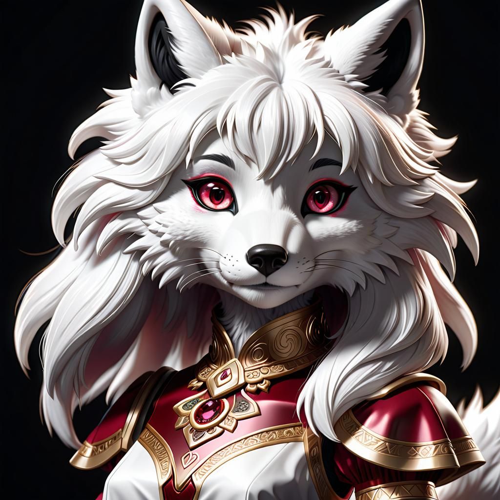 Detailed Ruby Furry Anthro Character