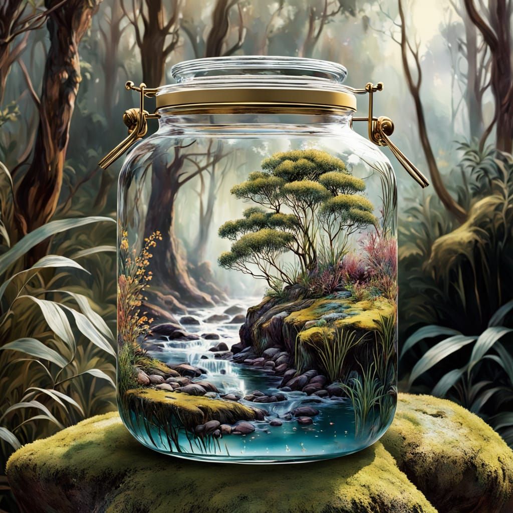 Dreamy Miniature Landscape in a Glass Jar