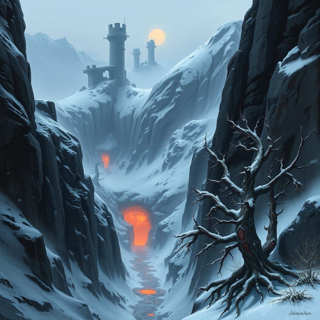 Frostbitten Ruins of a Forgotten Nordic Outpost in the Skave...