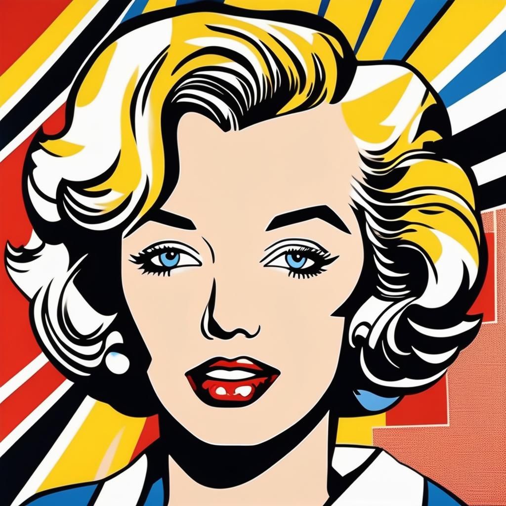 Marilyn Monroe Pop Art in Lichtenstein Style