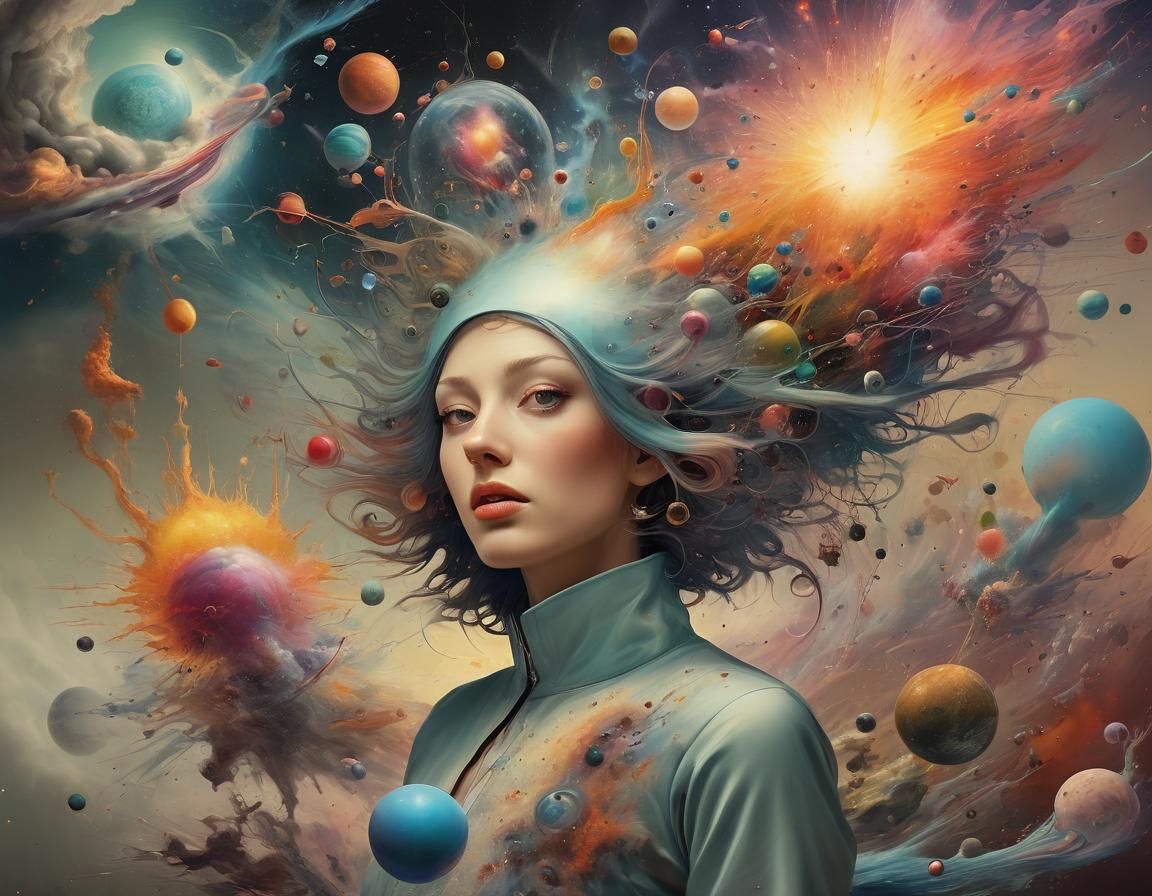 Cyberpunk Cosmic Orbit with Rainbow Plasma