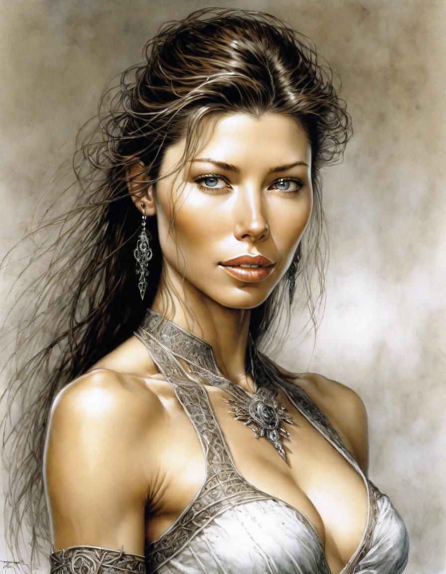 Portrait of a Young Woman in Fantasy Art Style