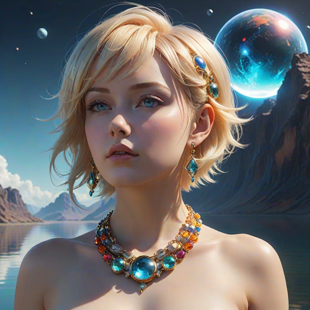 Striking Double Exposure Portrait in Anime Style