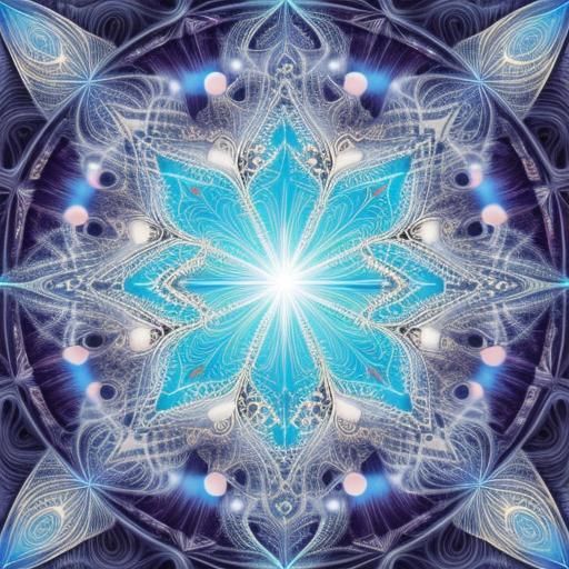 Abstract Heavenly Sunshine Beams in Fractal Design