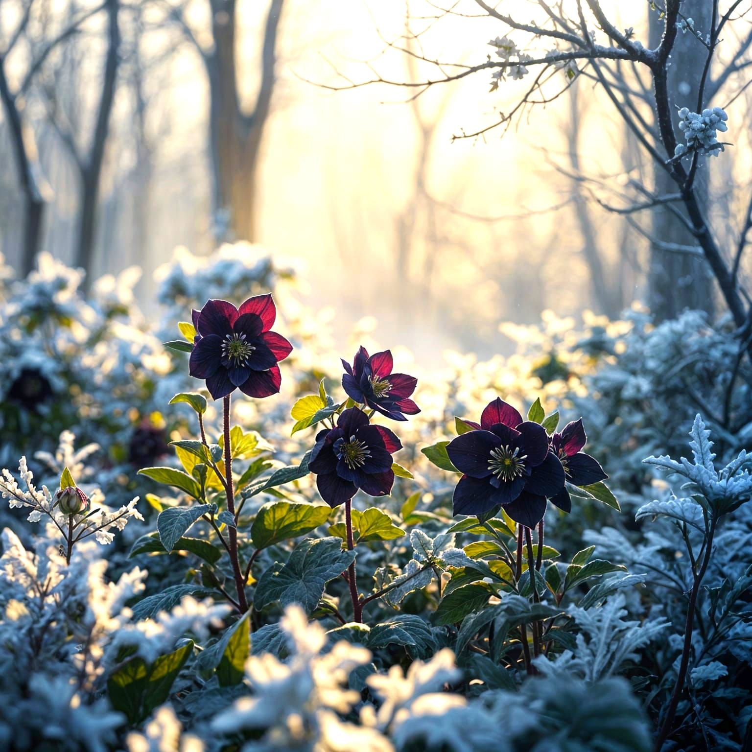 Winter Wonderland in Black Hellebores