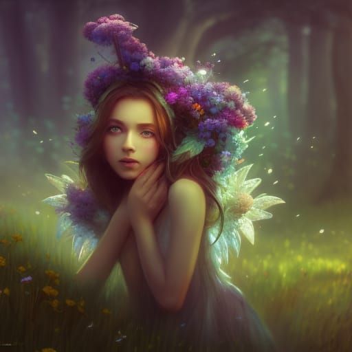 Enchanting Fairy Home in Flower Meadow