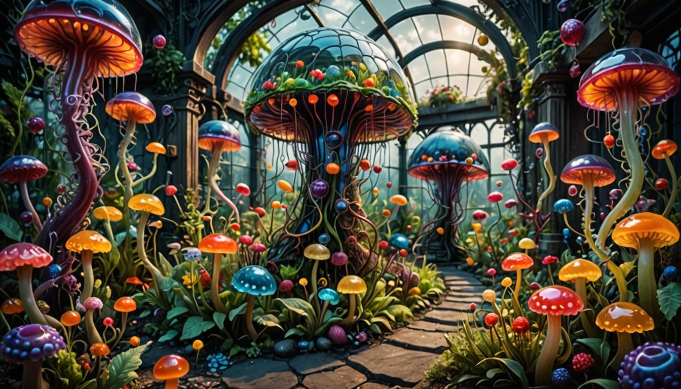 Hyperrealistic Wibbly Wobbly Jelly Garden