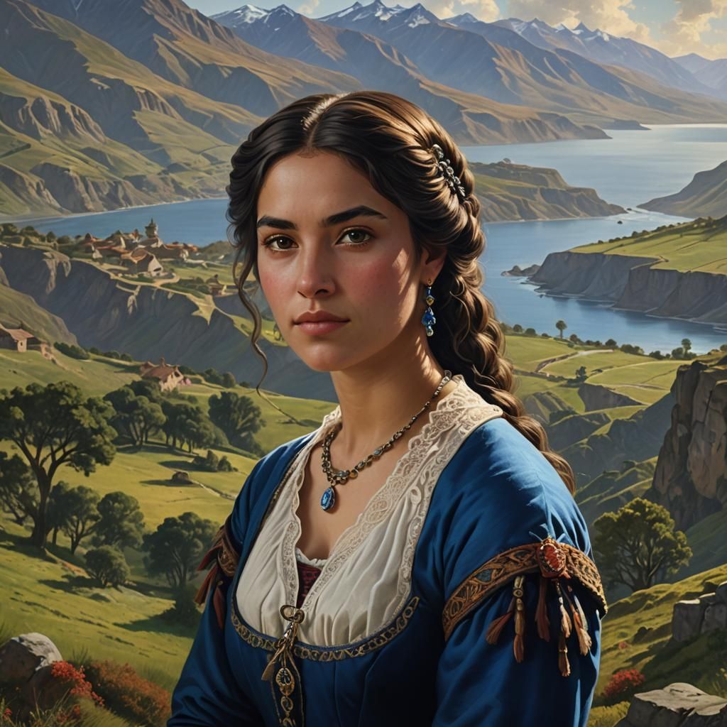 Chilean Woman in 1867, Detailed Matte Painting