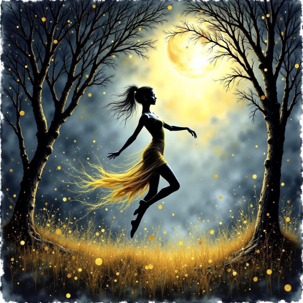 Solo Dancer in Mystical Forest Glade