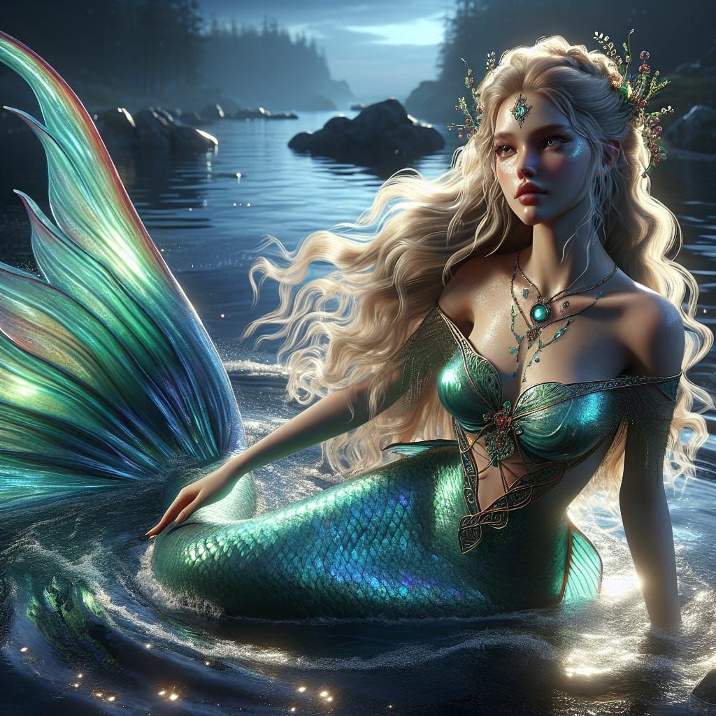 Lí Ban Goddess of Irish Waters in Ethereal Mermaid Form