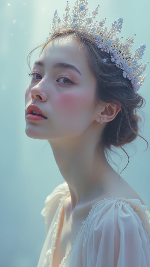 Serene Ethereal Woman in Regal Pose