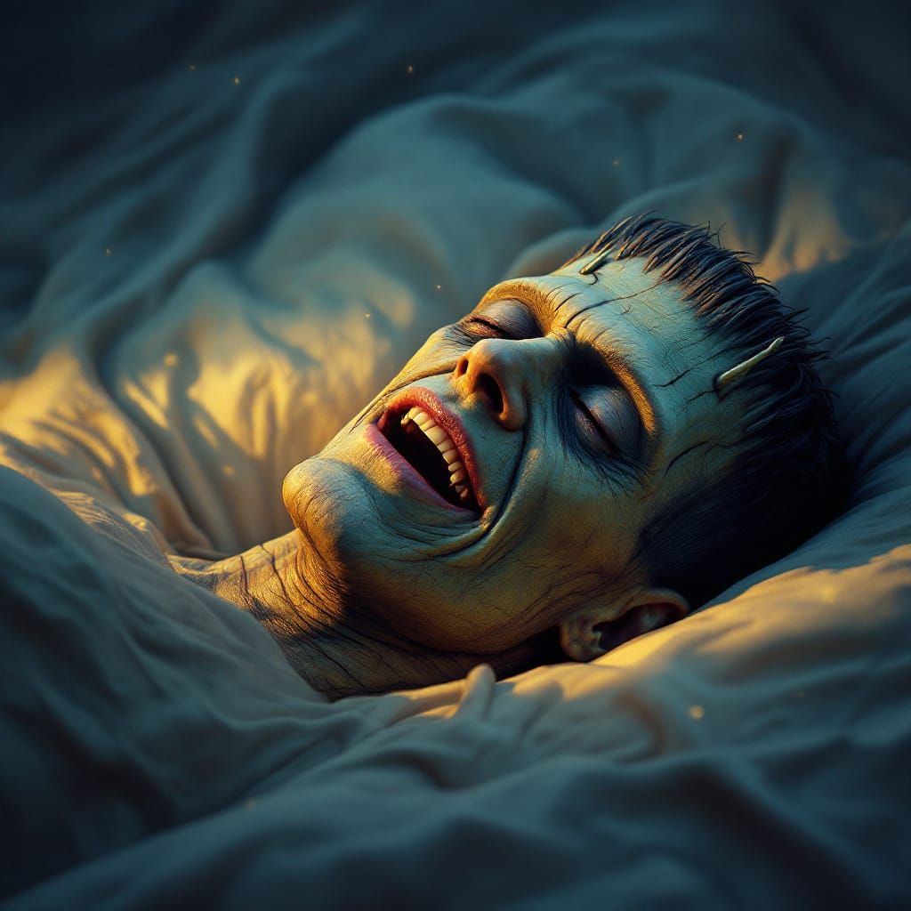 Frankenstein's Monster in Peaceful Dream