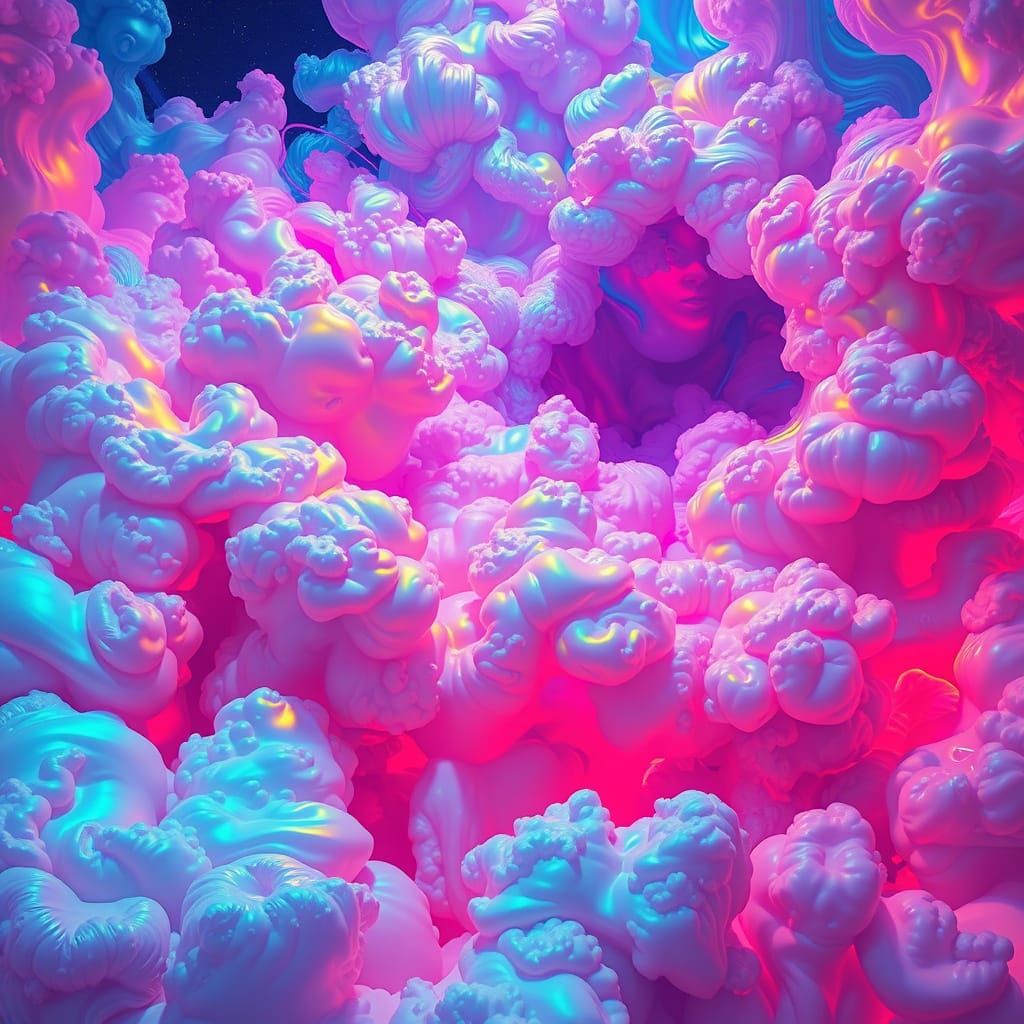 Psychedelic Dreamscapes in Neon Colors