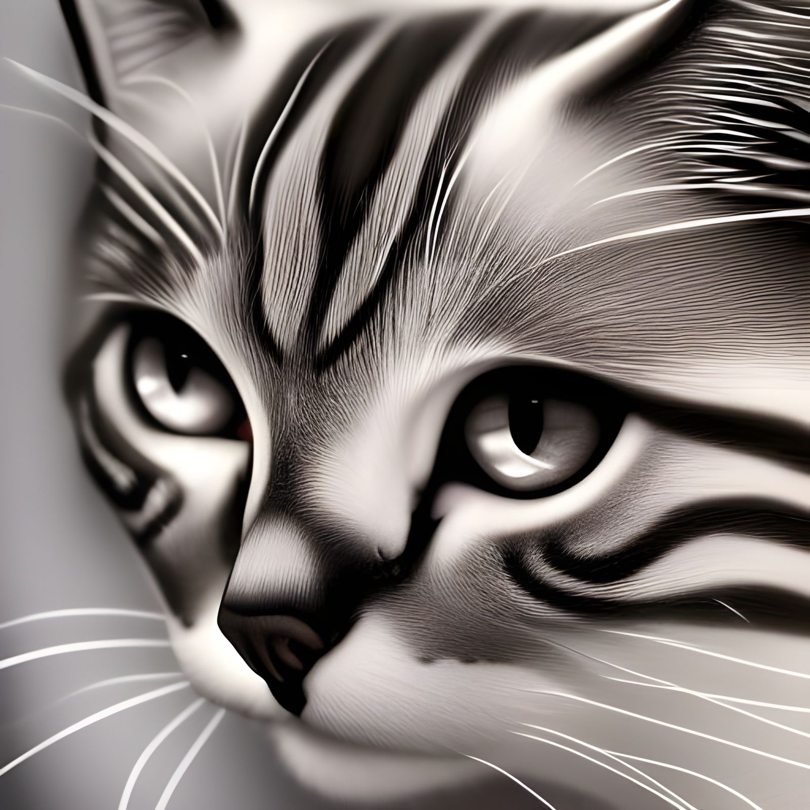 Jeweled Obsidian Cat Sculpture with Ruby Accents