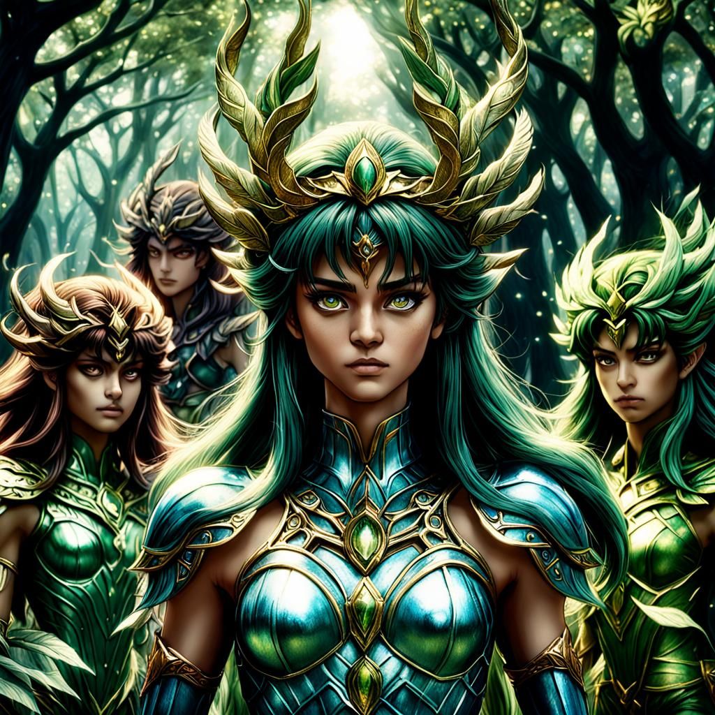 Eris and Dryads: Hyperrealistic Cinematic Composition