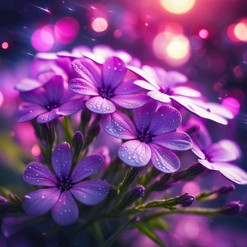 Epic Phlox Flower in Fantasy Illustration Style