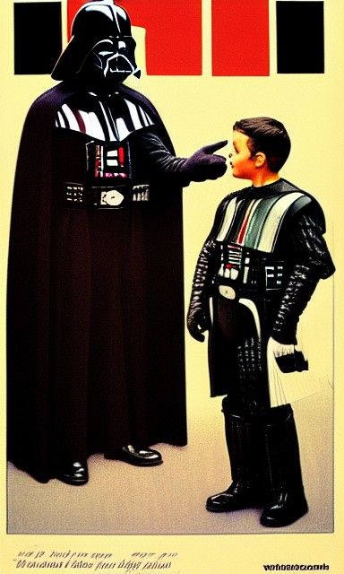 Darth Vader as Classic Americana Illustration