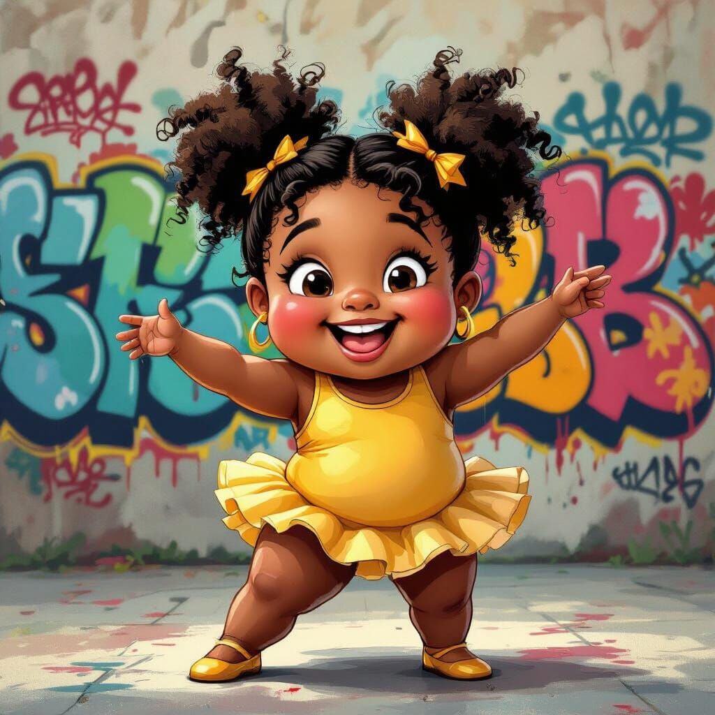 Chubby Girl's Joyful Jazz Dance Class