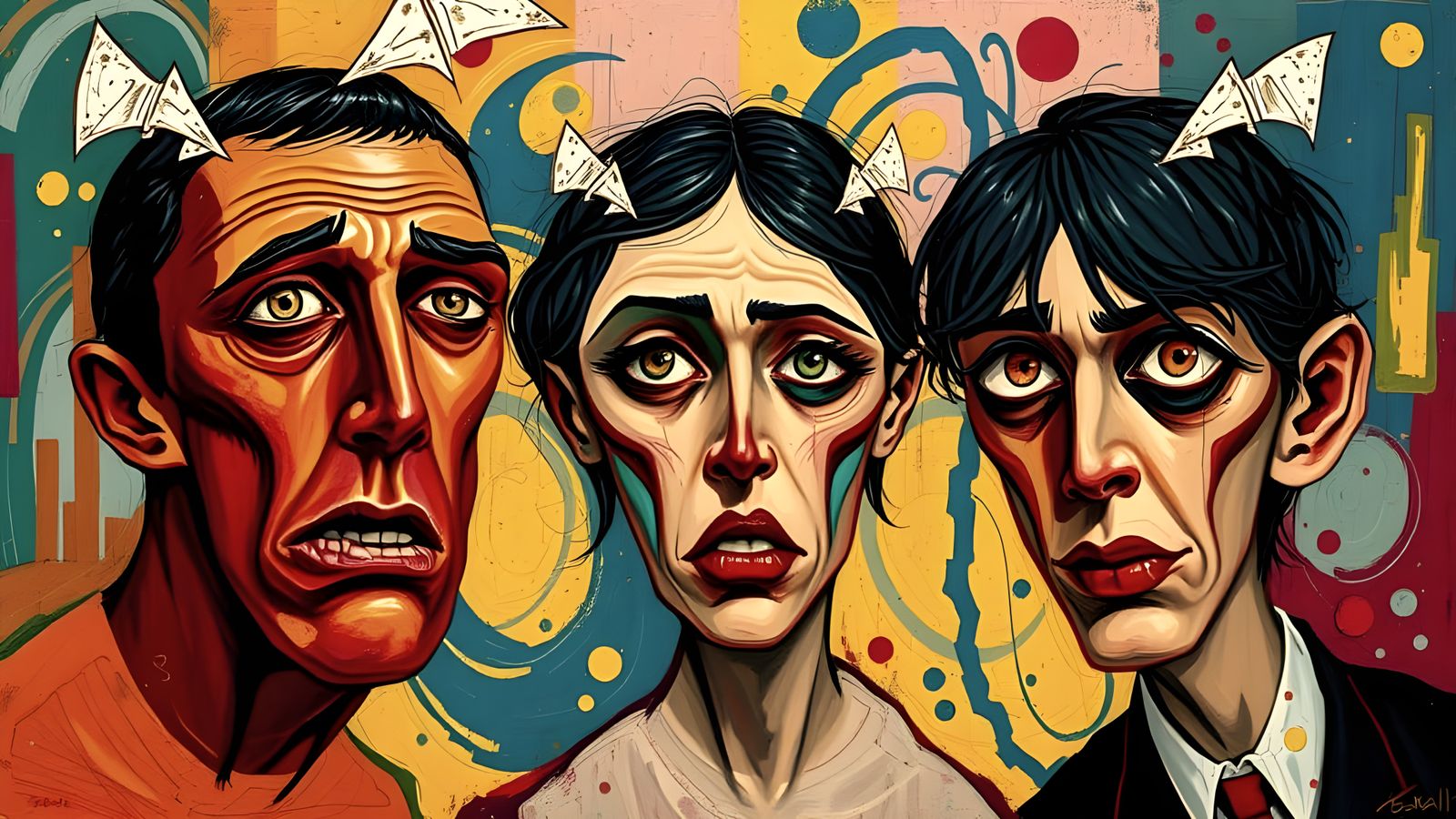 Vibrant Abstract Artwork in Expressionist Style