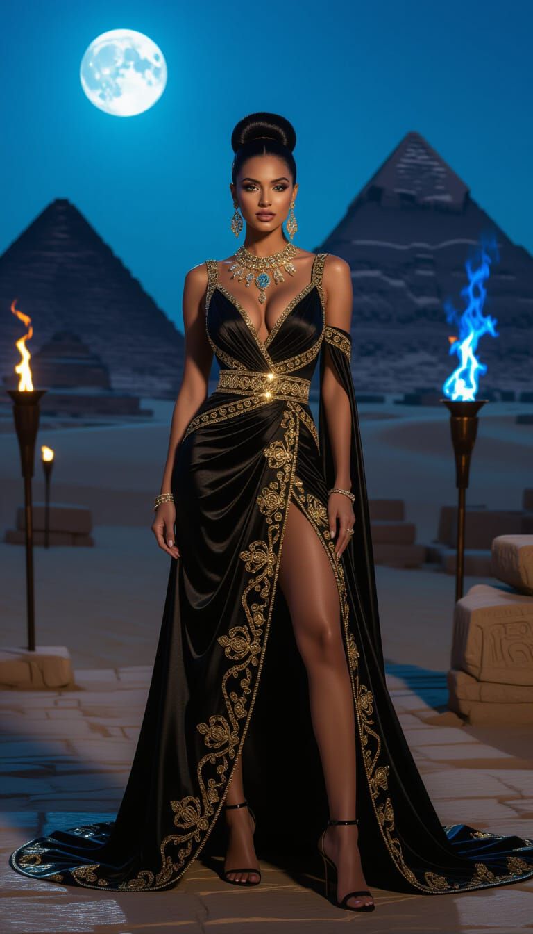 Egyptian Goddess in Dark Fantasy Vogue Style