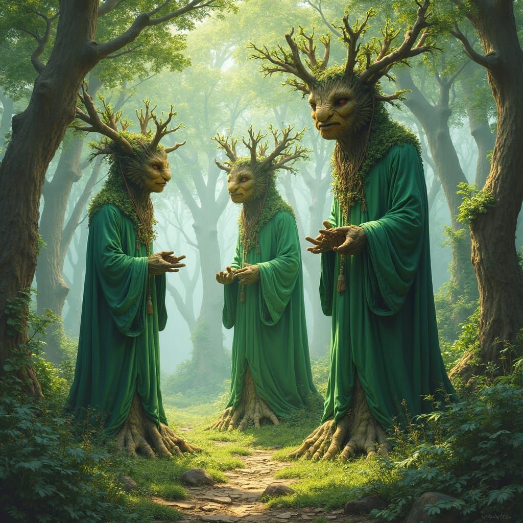 Tree Guardians in Thriving Forest