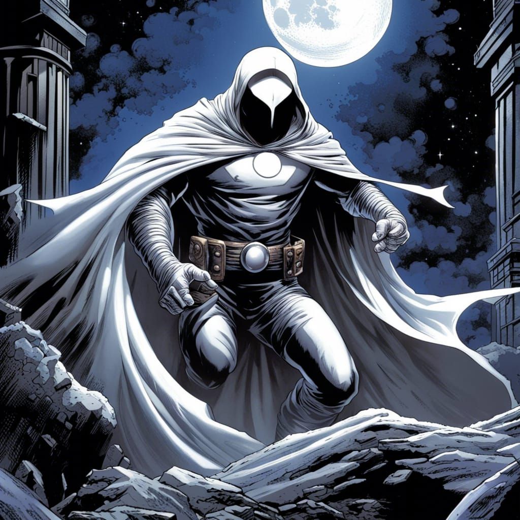 Moon Knight Mark Spector in Comic Book Art