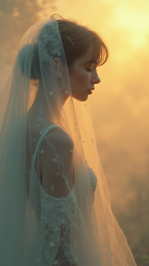 Meditating Figures in Ethereal Light, Impressionist Style