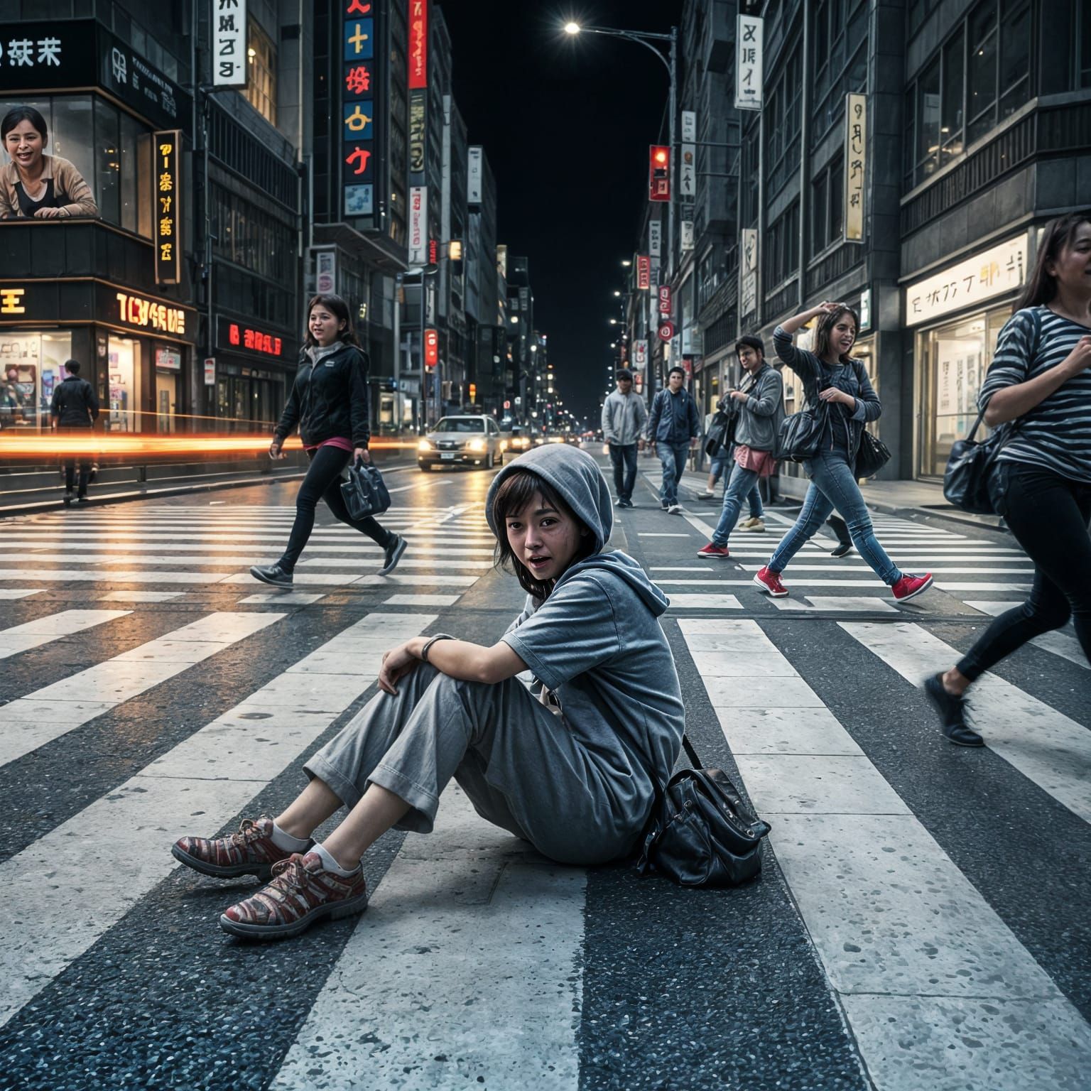Homeless Girl Faces Mockery on Tokyo Zebra Crossing