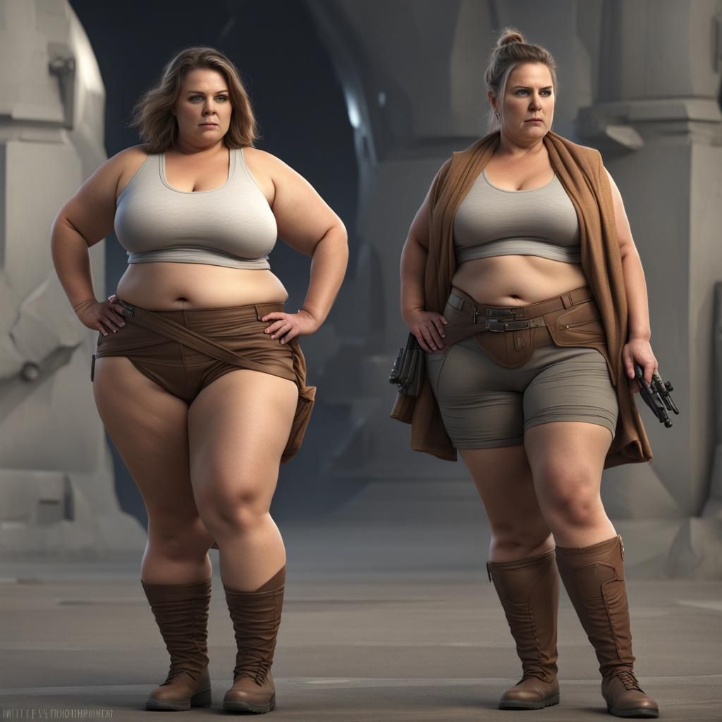 Plus-Size Jedi Models in Detailed Matte Painting
