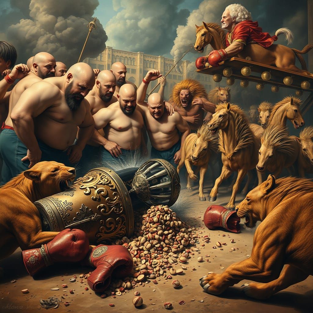 Strongmen in Victorian Attire Encounter Chaos in a Vintage, ...