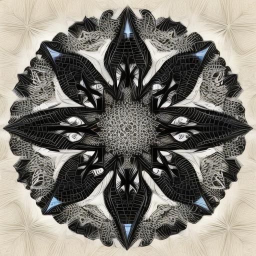 Abstract Vector Fractal with 3D Shading