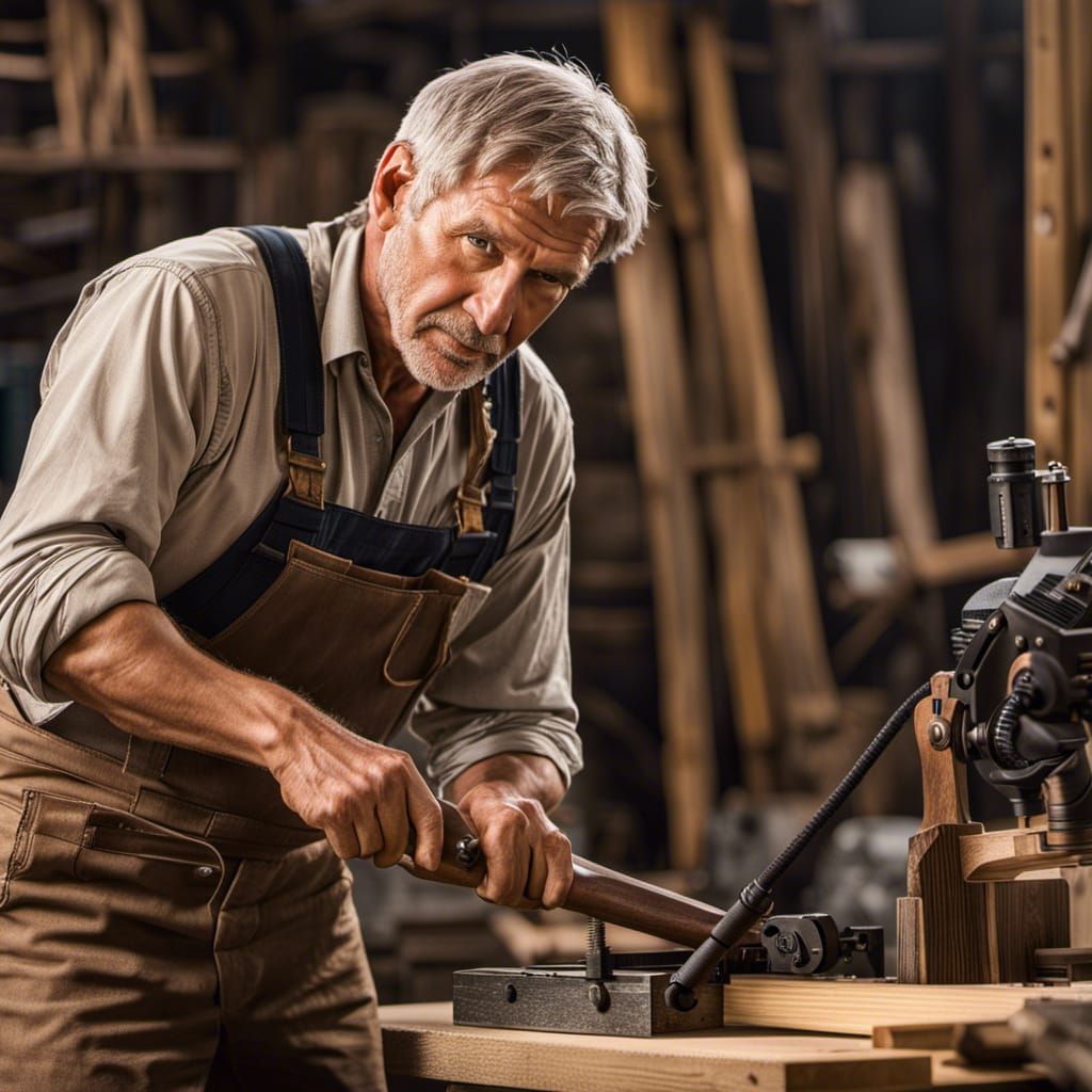 Young Man Carpenter: Hyperrealistic Cinematic Photography