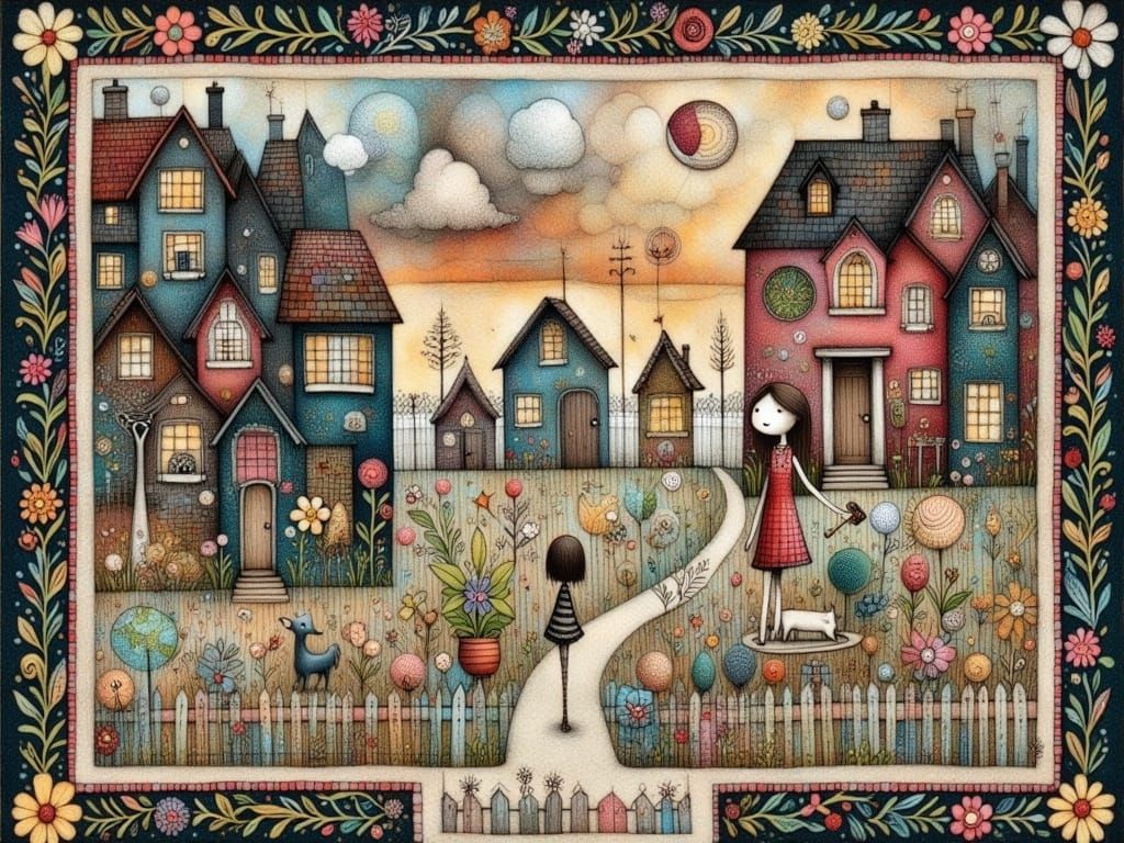 Cozy Whimsical Home in Folk Art Style
