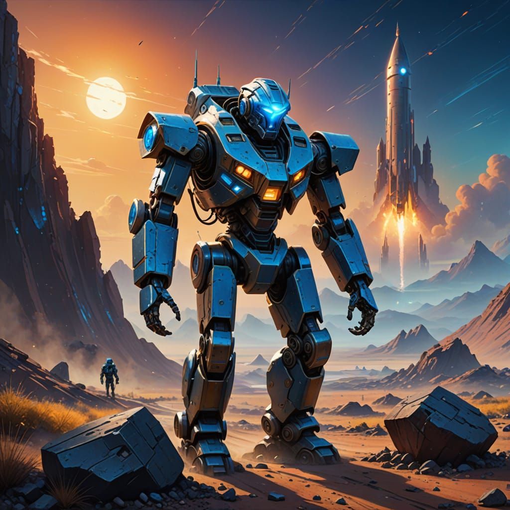 Robot on Alien Planet Concept Art