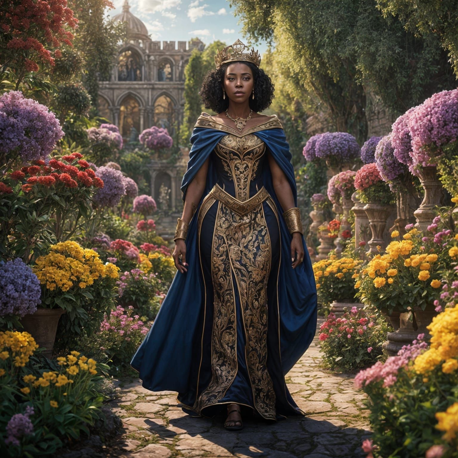 Queen Esther in Royal Garden: Fantasy Art