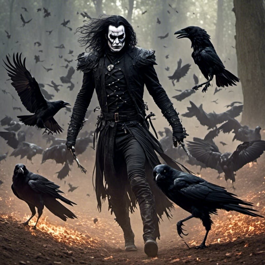 Eric Draven as The Crow in Hyperreal Style