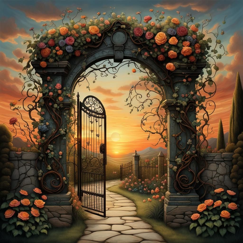 Antique garden gate