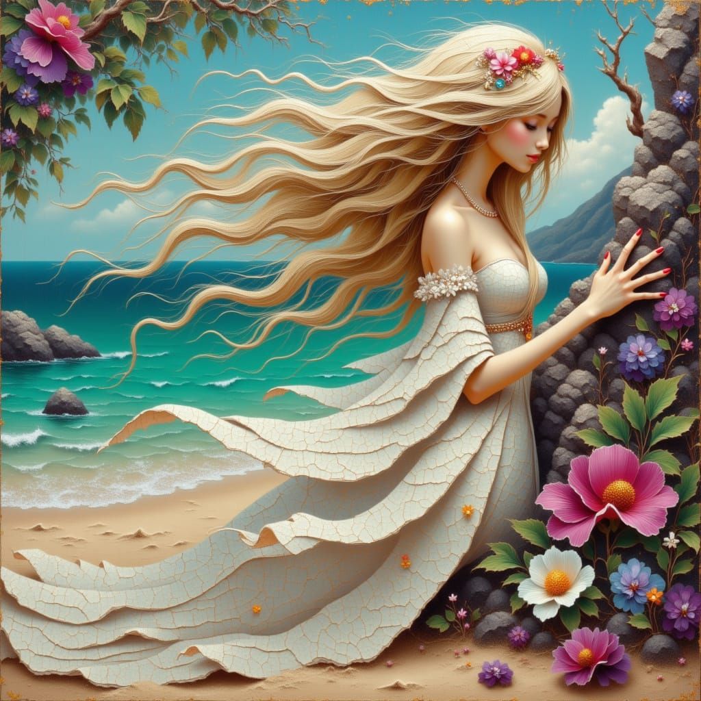 Summer Princess on Tropical Beach in Disney Style