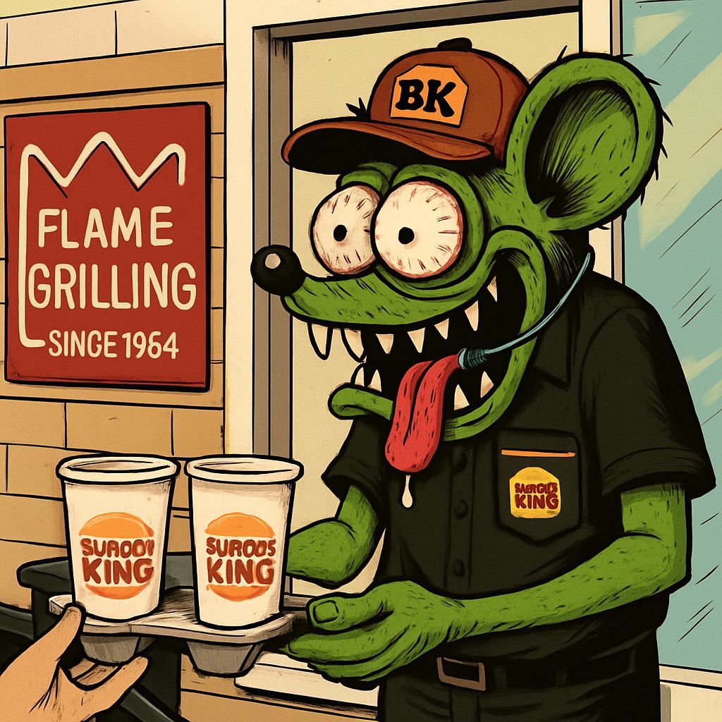 Grotesque Rat Fink Monster Cartoon Illustration