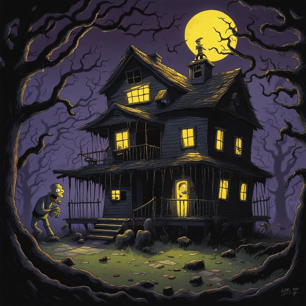 Sinister Treehouse of Horror in Dark Fantasy Style