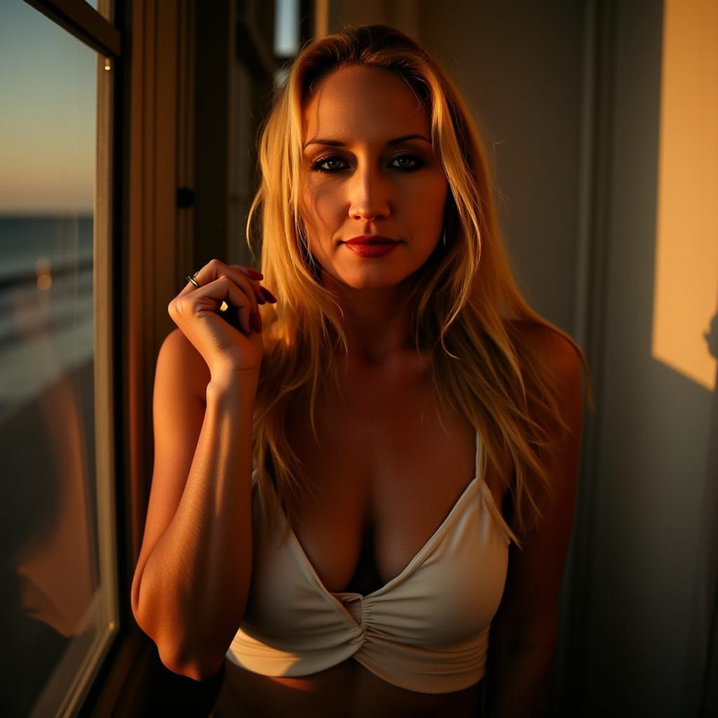 Blonde Beauty in Sultry Mood