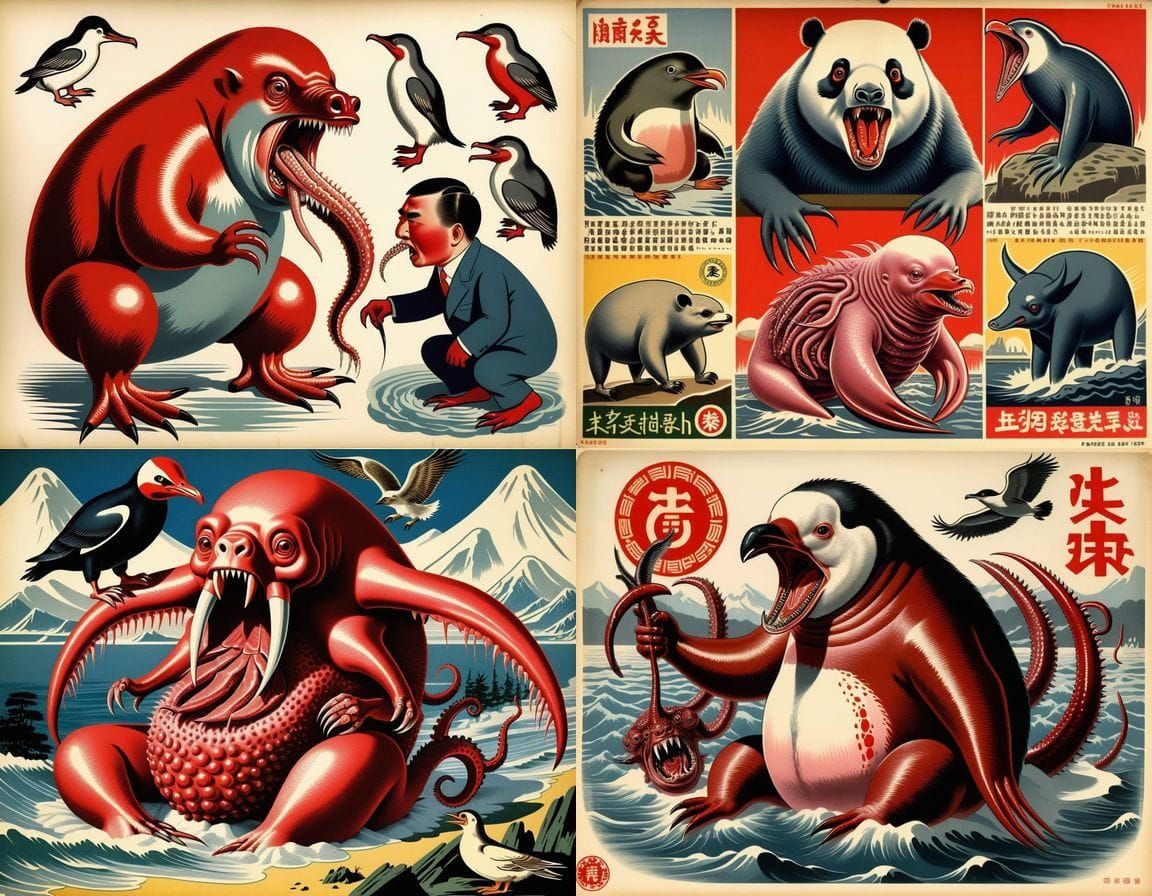 Bizarre Mutant Creature by Pavel Filonov