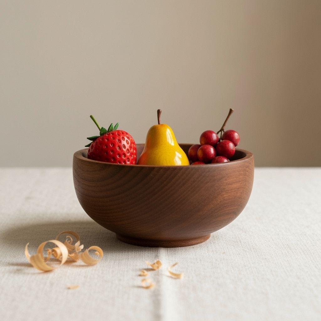 Hand Carved Wooden Fruit Bowl