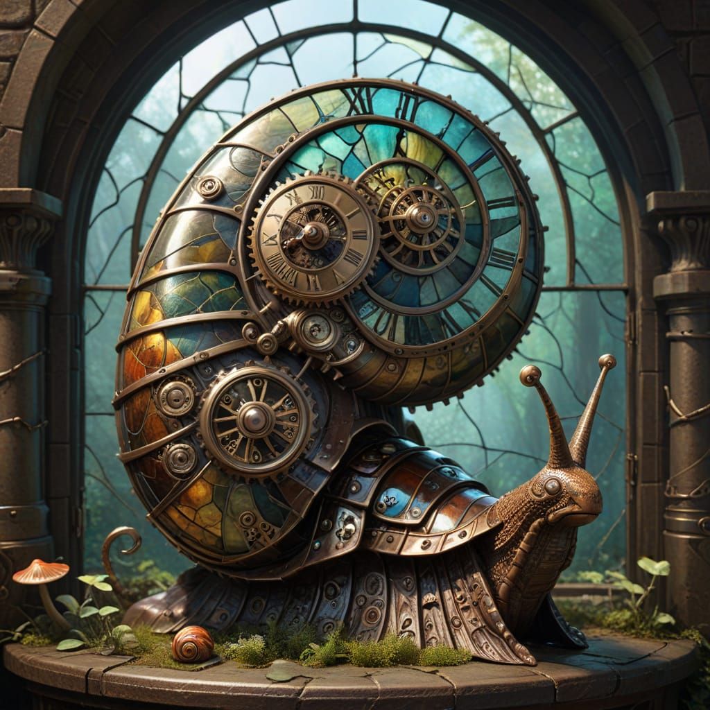 The Timekeeper Snail of Hollow Glen: A Brass Gear Guardian