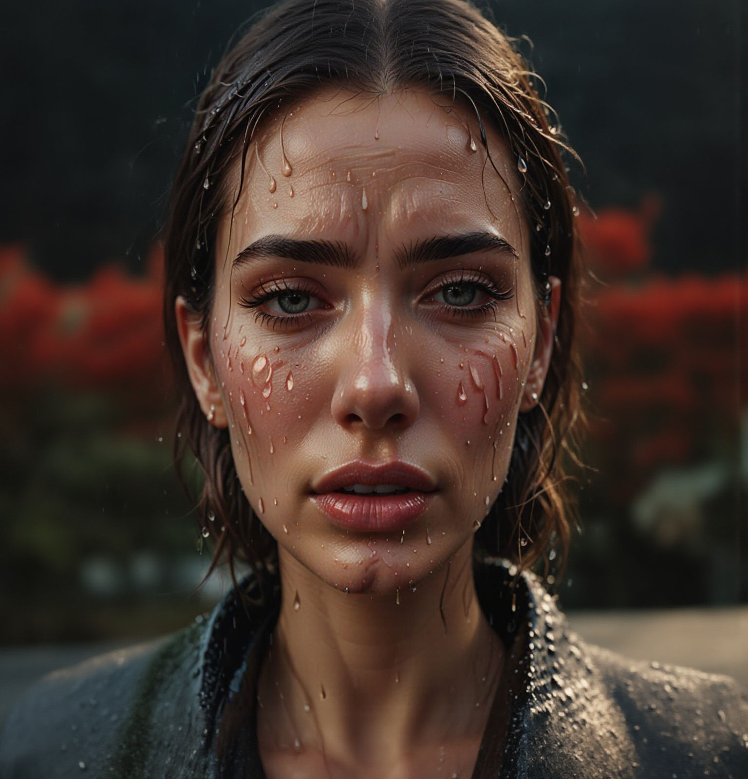 Crying Woman Portrait in Hyper-Realistic Digital Art